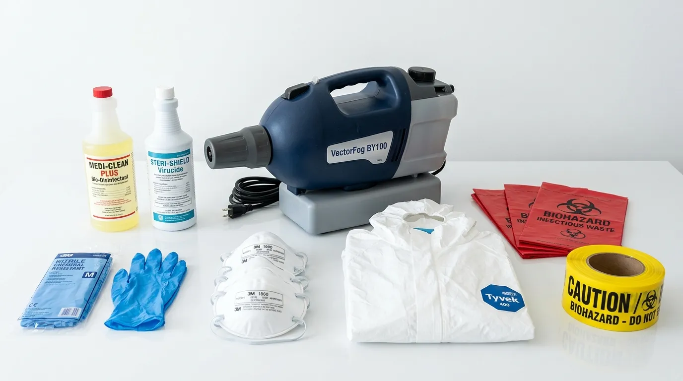 Professional biohazard remediation crew working in Ayden